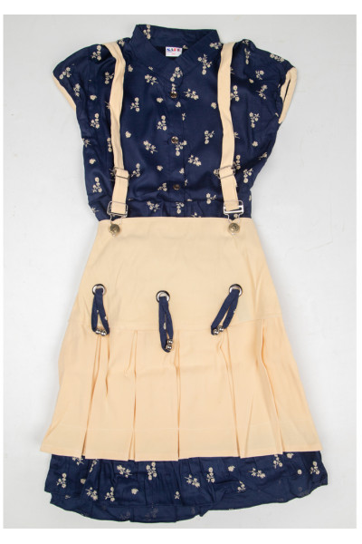 Printed Rayon Cotton Tunic Kids Dress (KR1243)